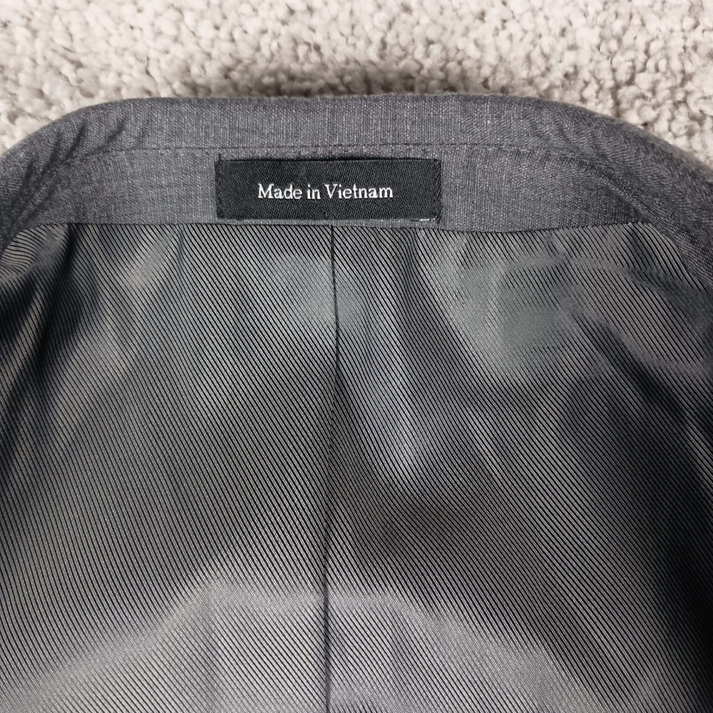 Pronto Uomo Blazer 42 Long Mens Gray Wool Blend Two Button Blazer - Picture 6 of 16